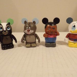 +Disney Vinylmation 3" Figure Lot of 4 Flowers, Donald, Baloo, John Henry